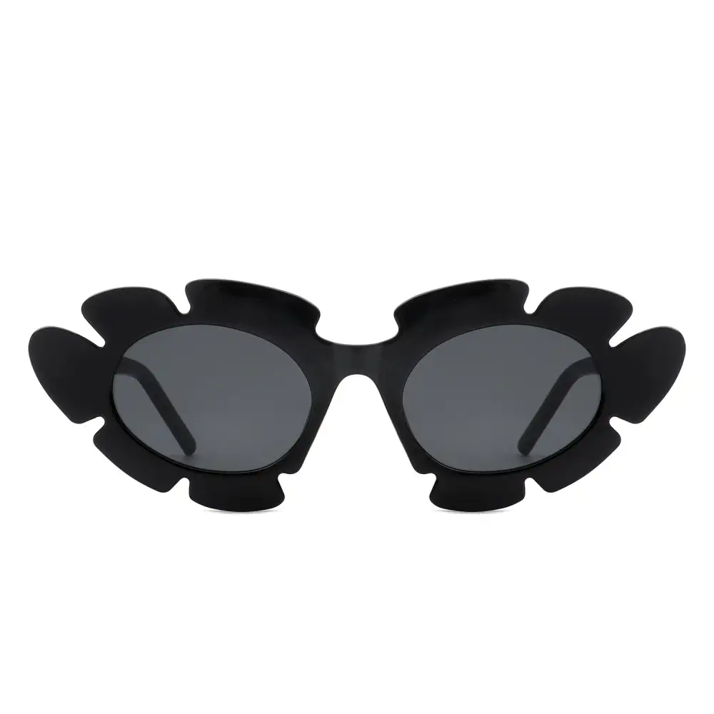 Irregular Round Cut Out Cat-Eye Sunglasses