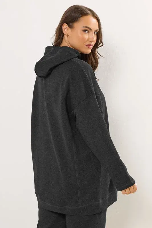 Grey Seam Detail Hoodie