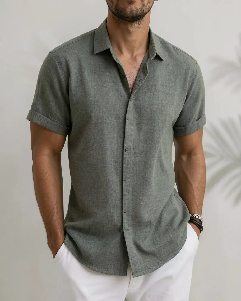 Linen Short Sleeve Casual Shirt