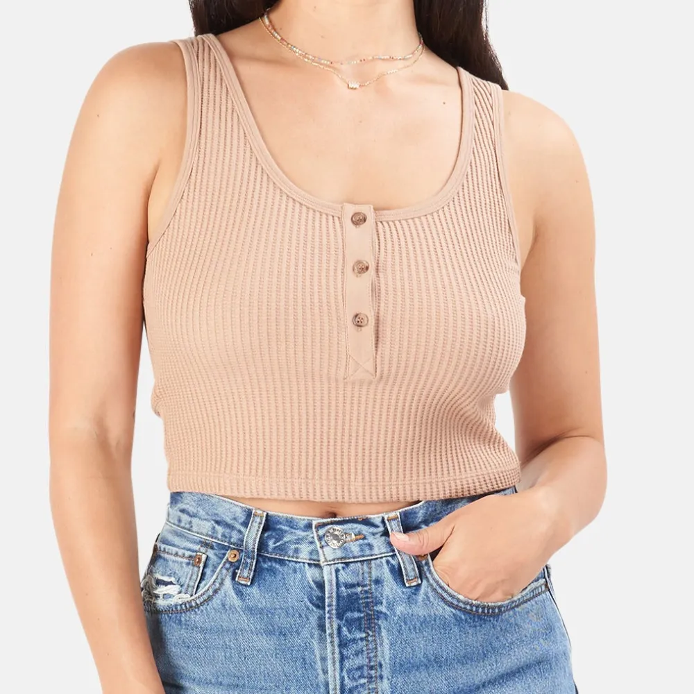 Henley Cotton Tank Top