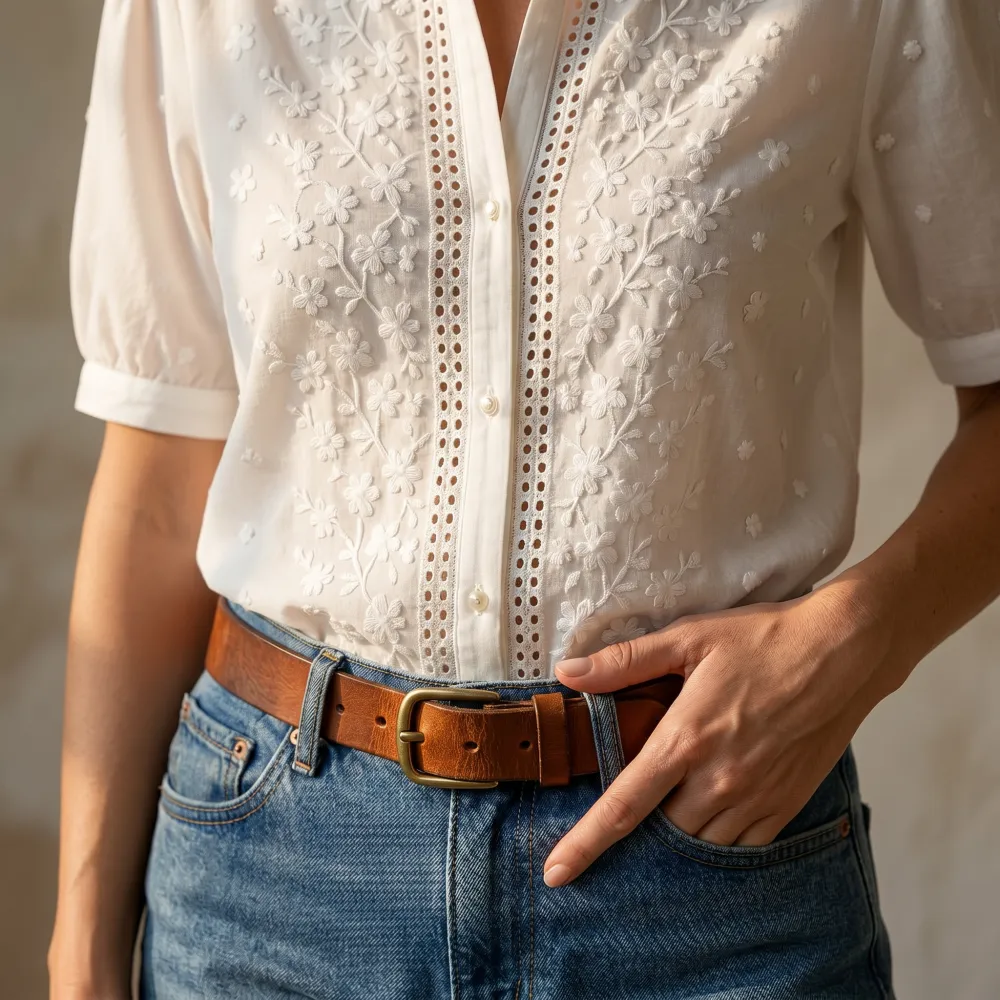 Embroidered Eyelet Blouse
