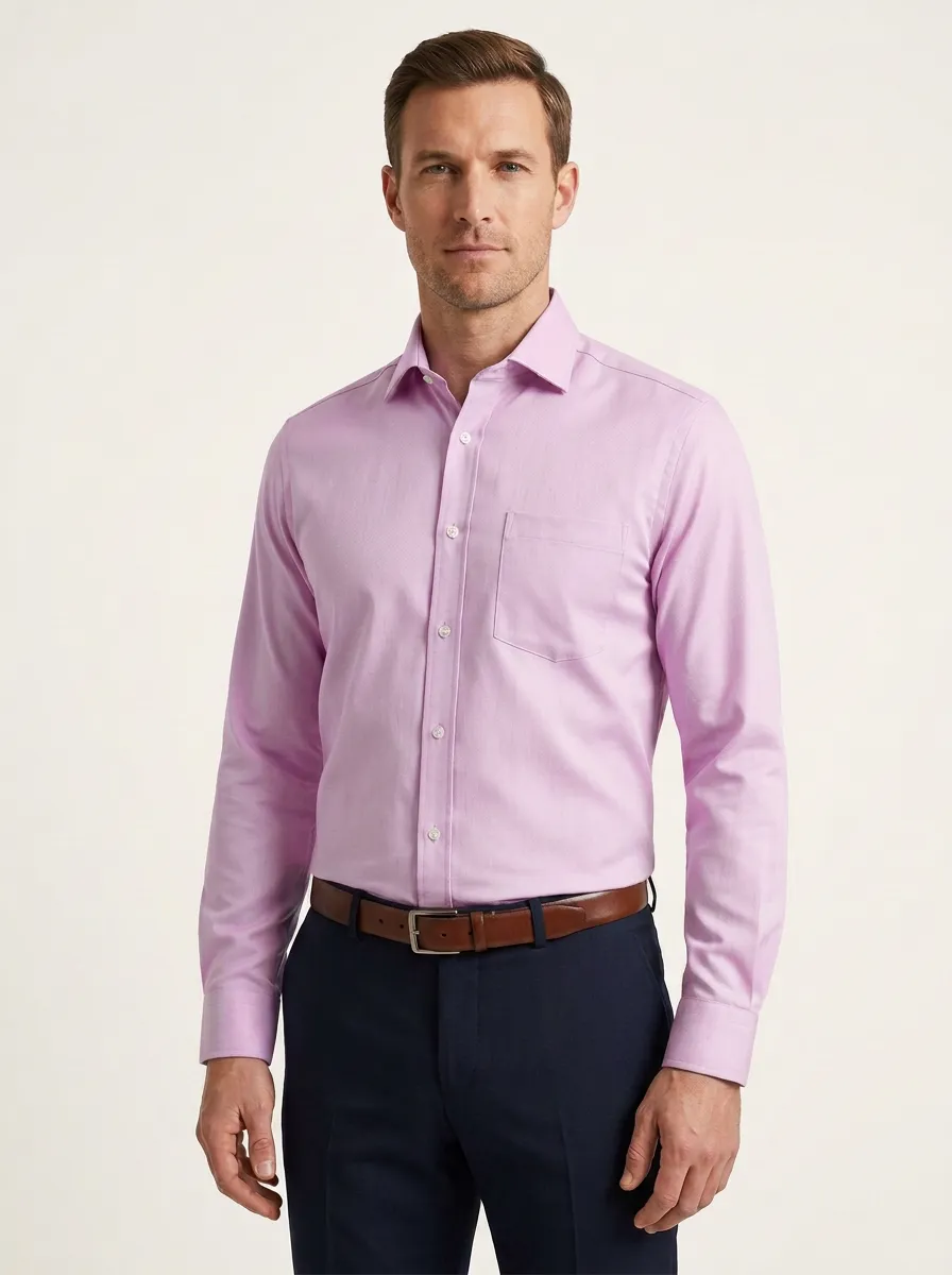 Men's Long Sleeve Solid Dress Shirt