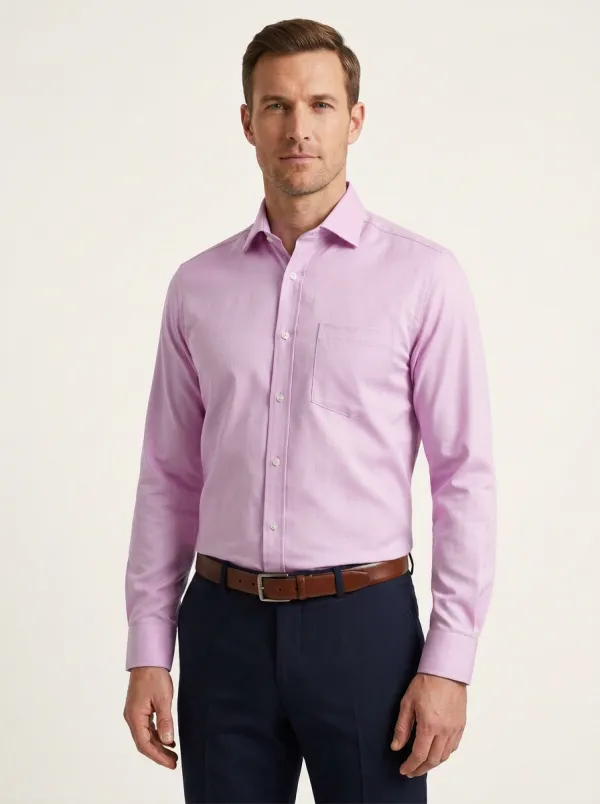 Men's Long Sleeve Solid Dress Shirt