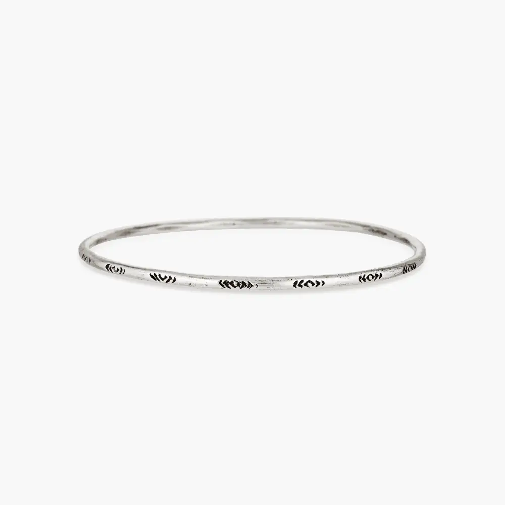Sun Earth Hill Tribe Silver Bangle