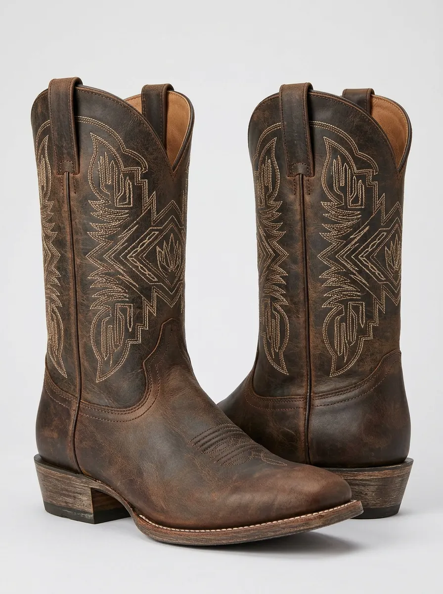 Unisex Ranch Inspired Western Cowboy Embroidered Cowboy Boots