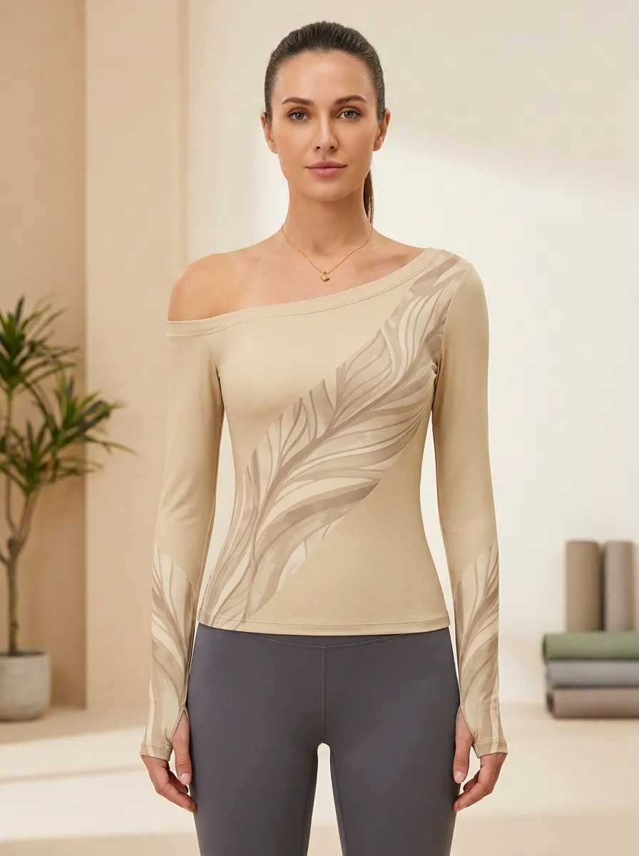 Leaf Nature Asymmetric Yoga Top