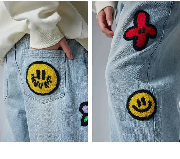 Playful Embroidered Straight-Leg Jeans