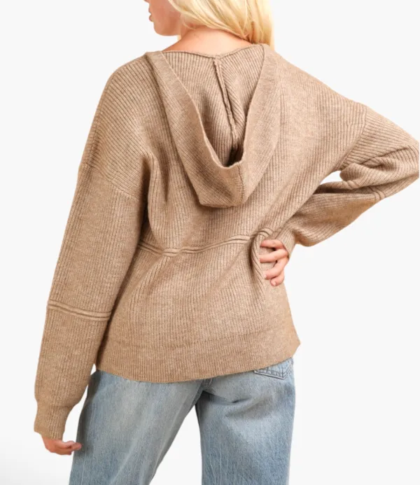 Hooded V-Neck Sweater