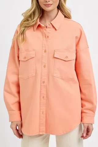Button-Down Denim Cotton Pocketed Jacket