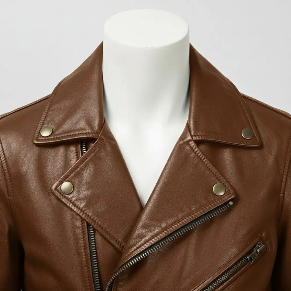 Classic Leather Biker Hooded Multi Pocket Jacket