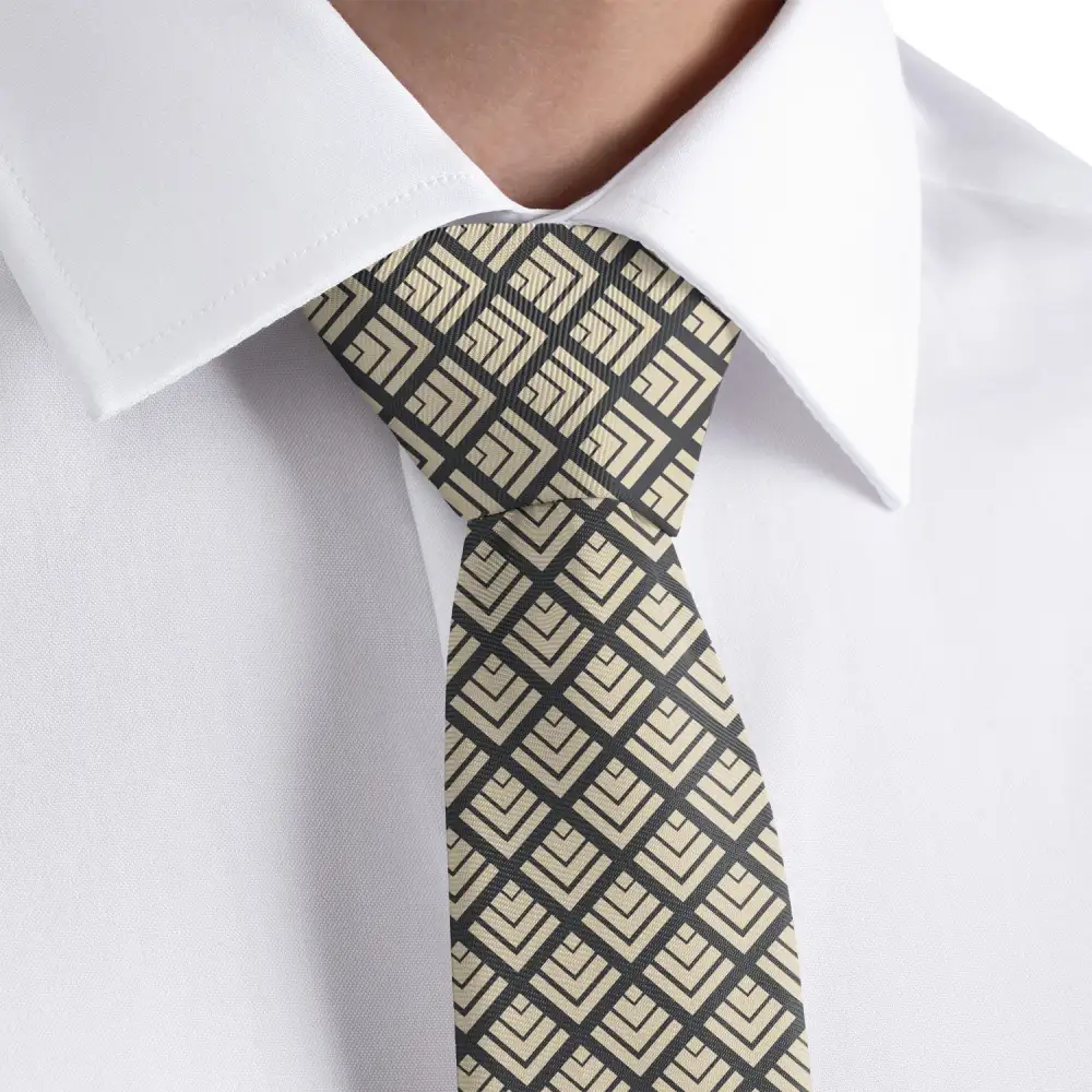 Refined Art Deco Design Necktie