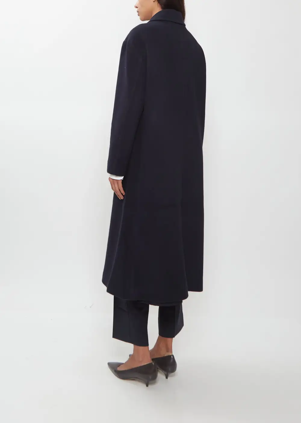 Women's Wool Flannel Double Breasted Longline Coat