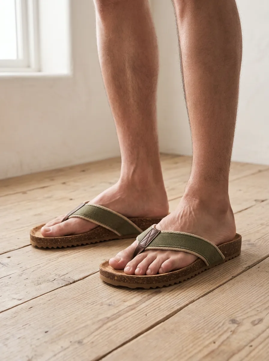 Men's Modern Casual Cork Patterned Flip Flops