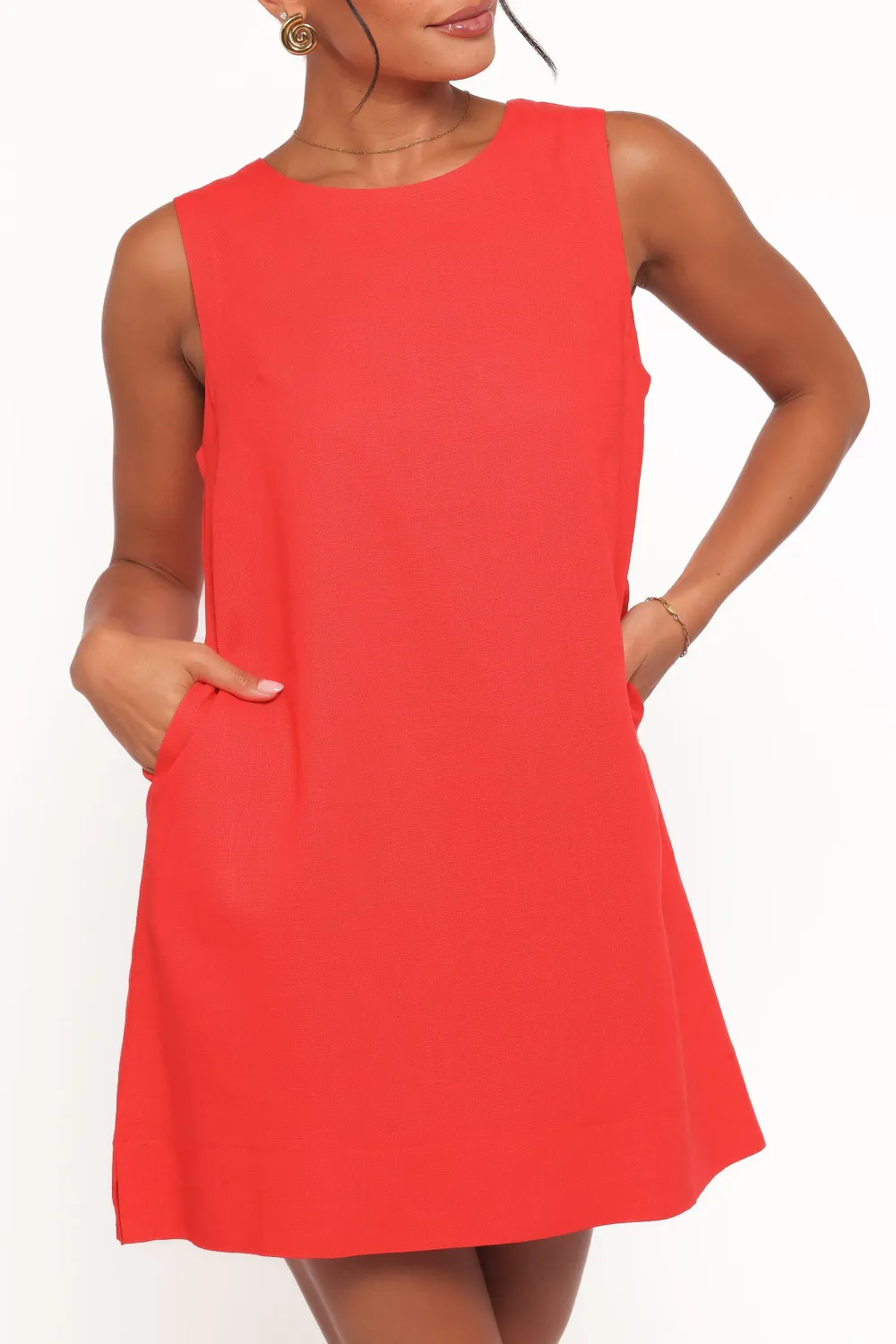 Linen Shift Mini Dress