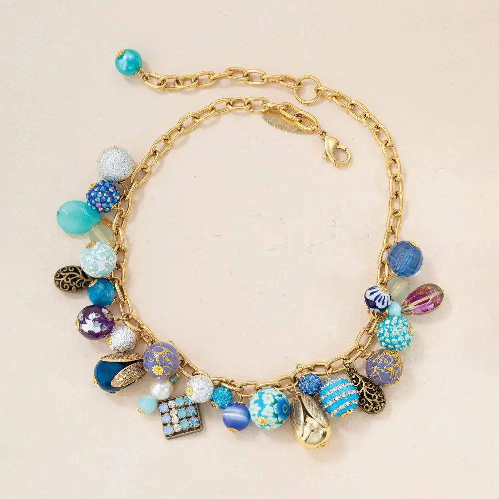 Clay Beaded Charm Necklace