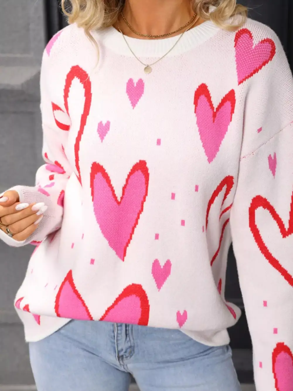 Valentine's Day Heart Crew Neck Sweater