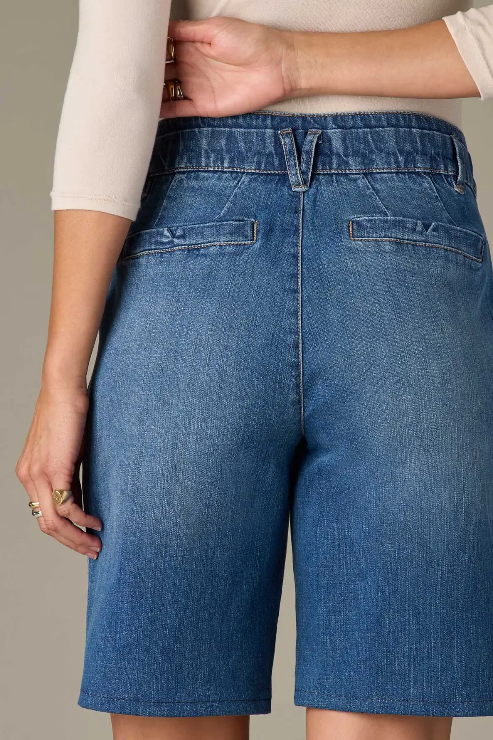 Double Waistband Petite Bermuda Trouser Shorts