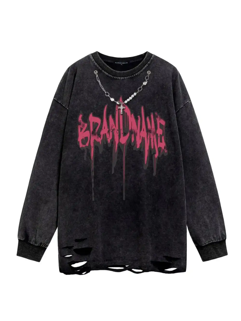 Textured Oversized Crew Neck Tee