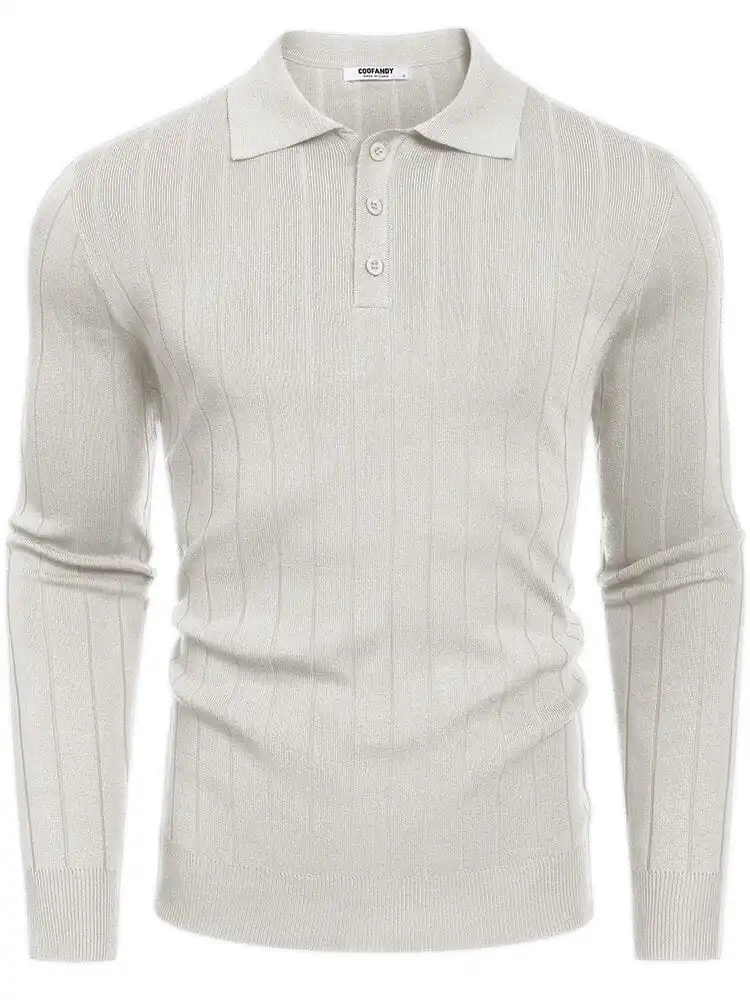 Casual Knit Polo Sweater Hoodie