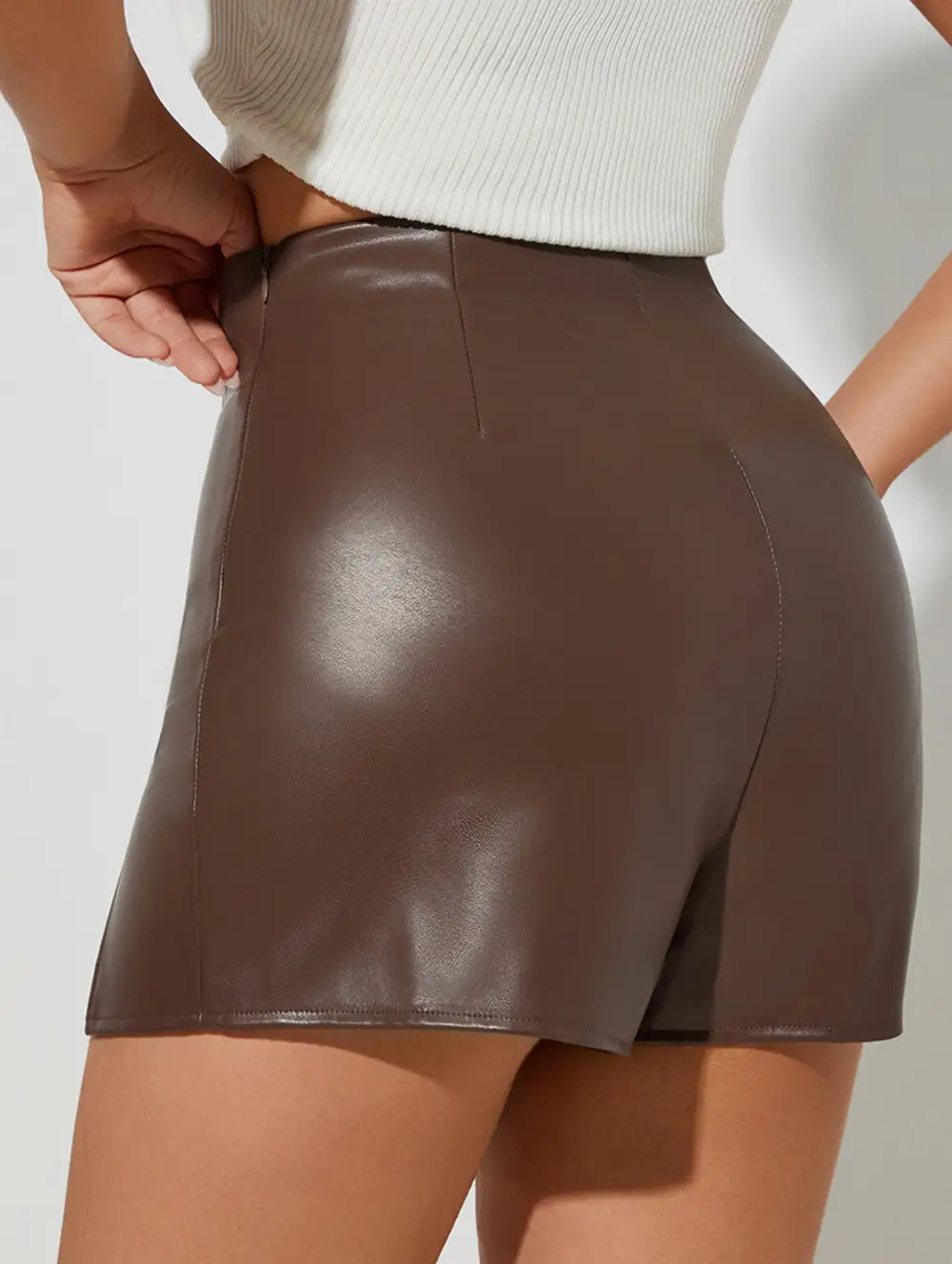 Slit Hem Bodycon Mini Skort