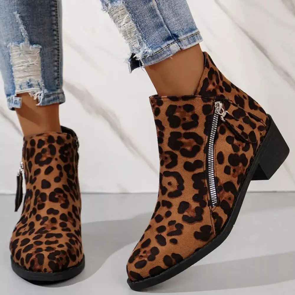 Sleek Pointed Toe Block Heel Boots