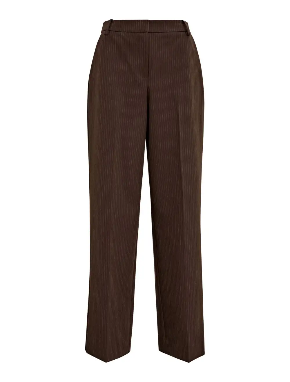 Dark Brown Pinstripe Mid Rise Pants