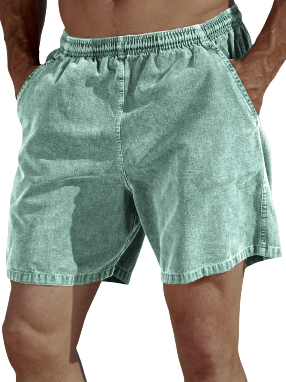 Garment Washed Pull On Shorts