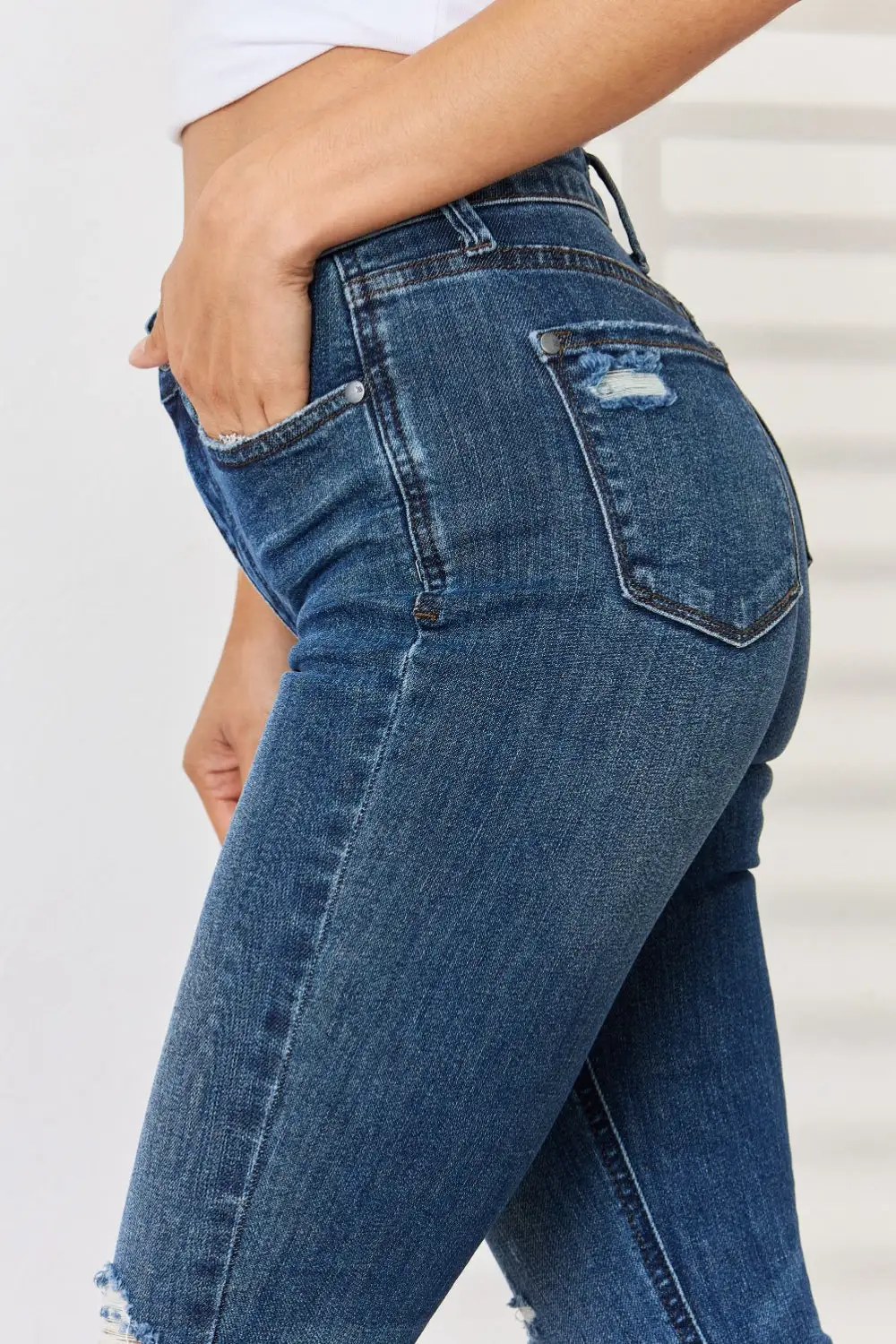 Mid Rise Distressed Jeans
