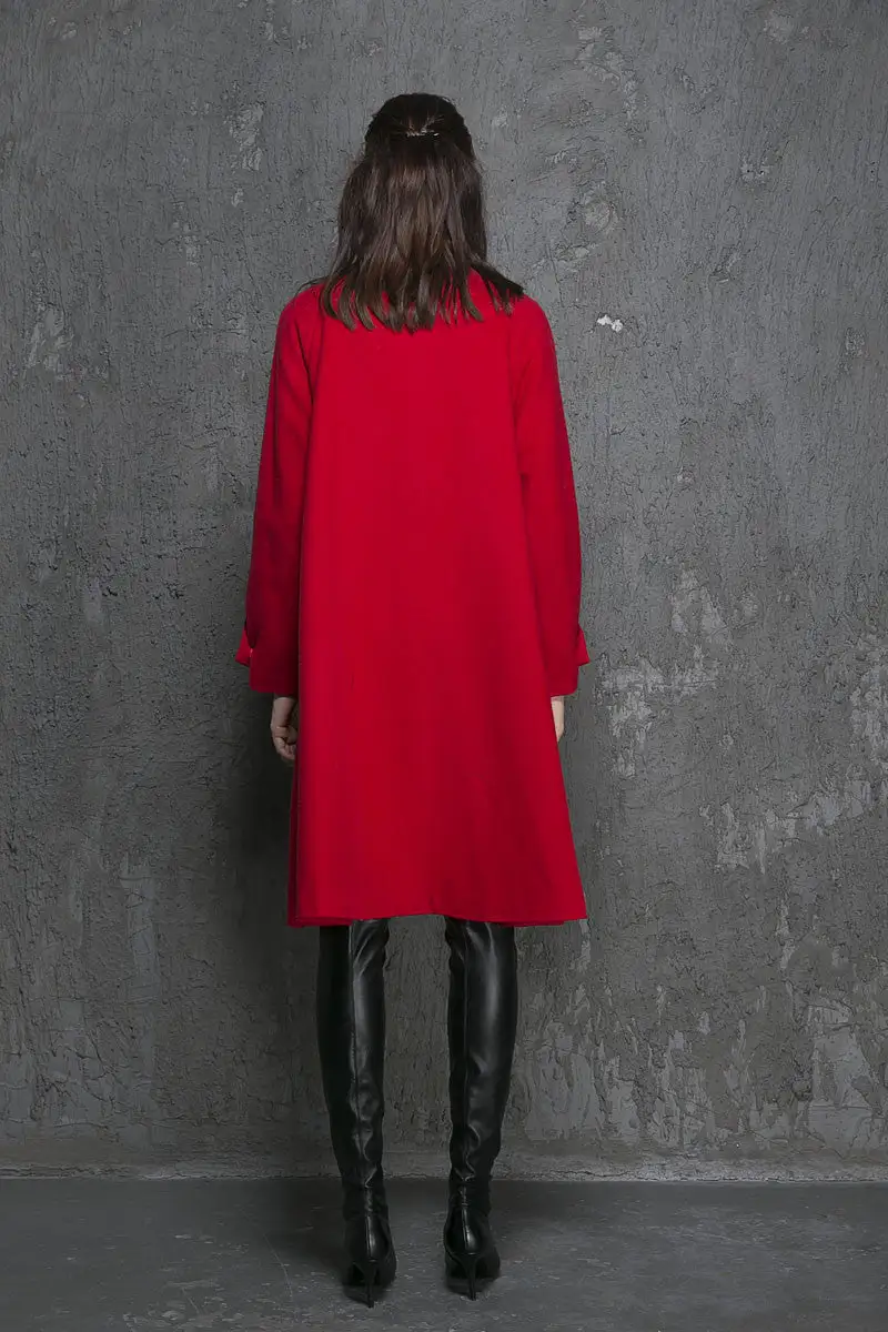Wool Oversized Pocketed Coat