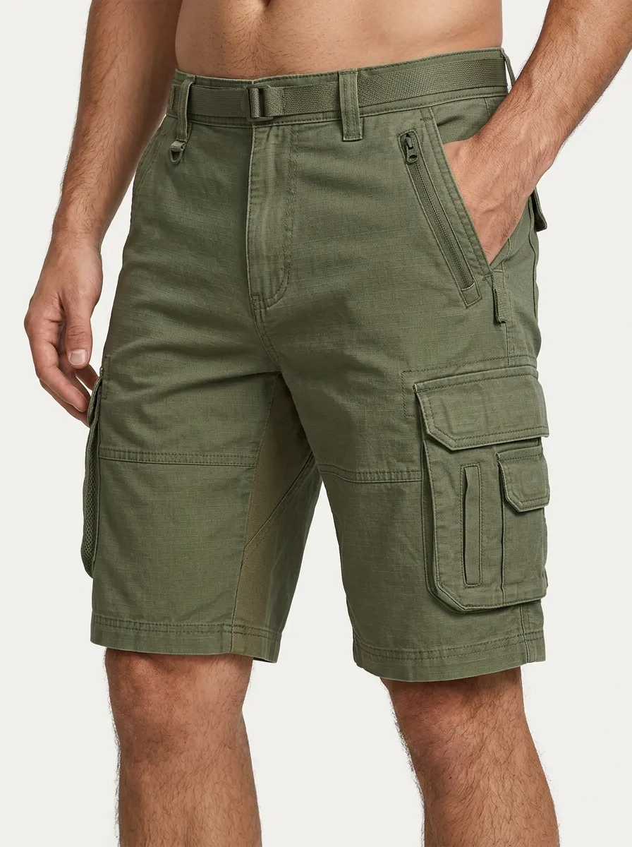 Men's Multi-Pocket D-Ring Cargo Shorts