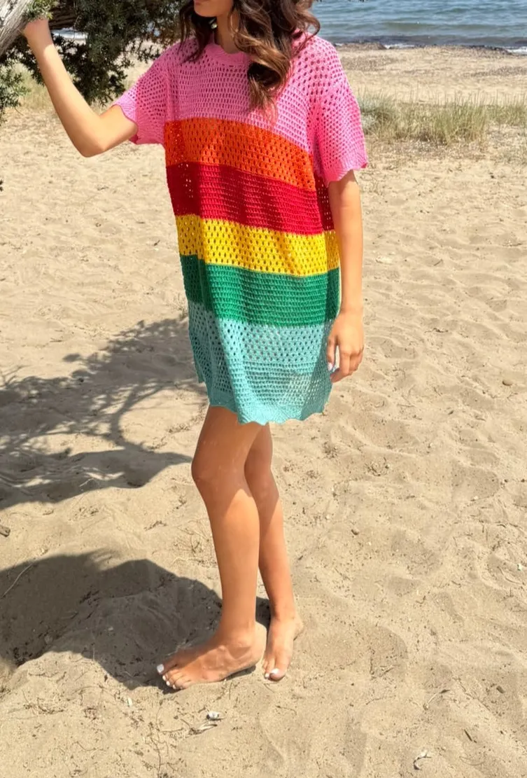 Flowy Sleeve Knit Cover Up