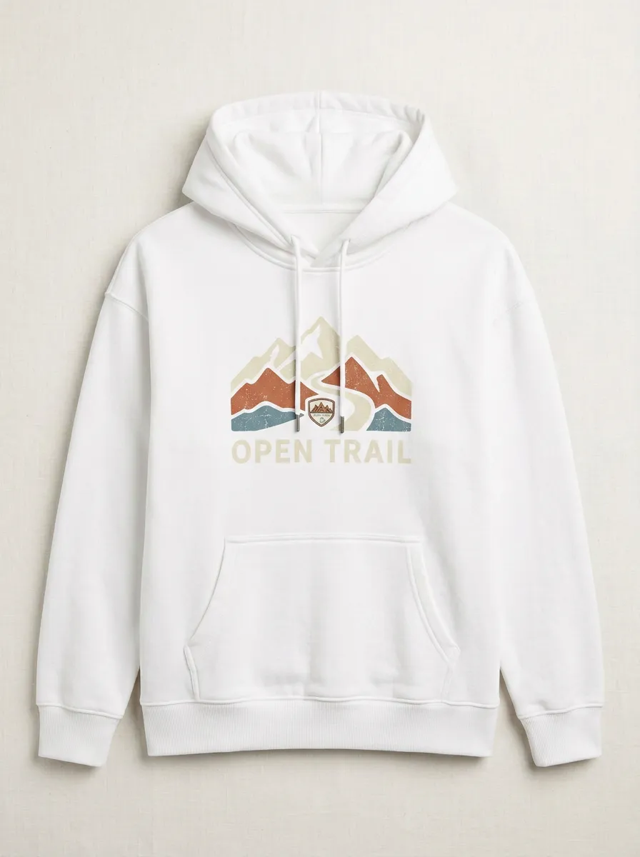Unisex Hiking Lover Mountain Open Trail Printed Hoodie