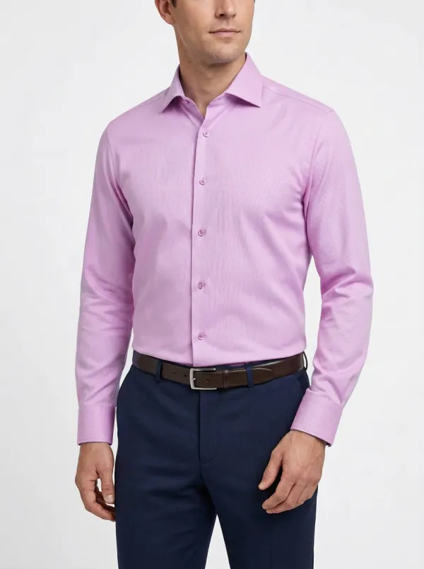 Men's Light Blue Micro-Pattern Dress Shirt