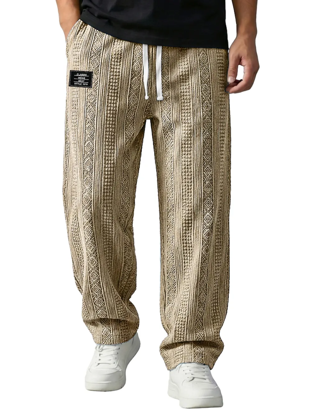 Layered Jacquard Pull On Trousers