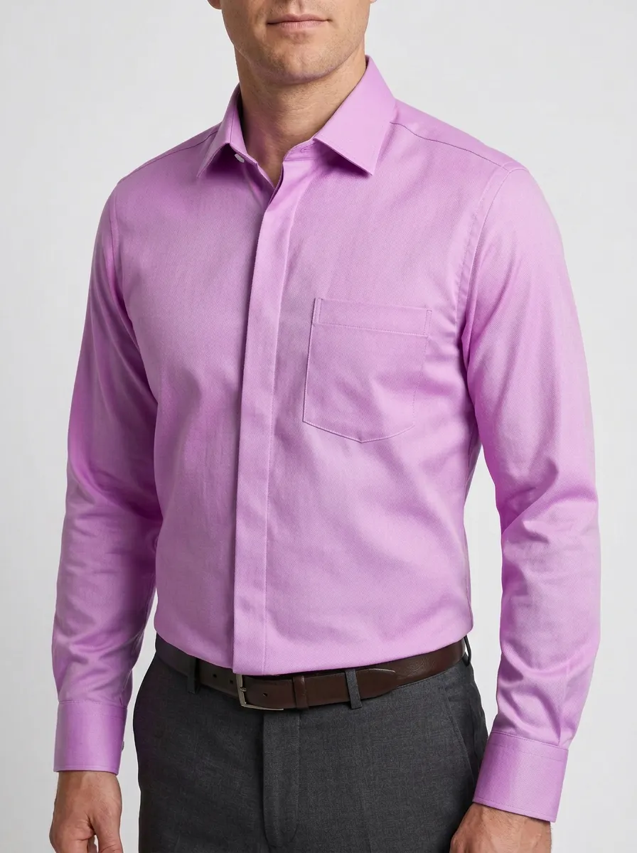 Men's Pocket Solid Dress Shirt