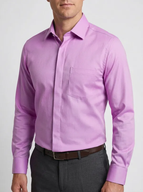 Men's Pocket Solid Dress Shirt