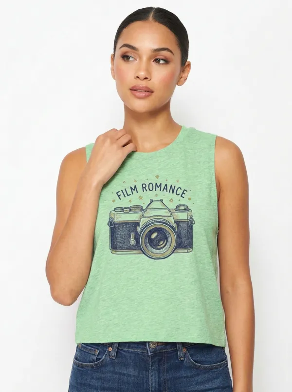 Women's Photography-Inspired Film Romance Camera Printed Tank Top