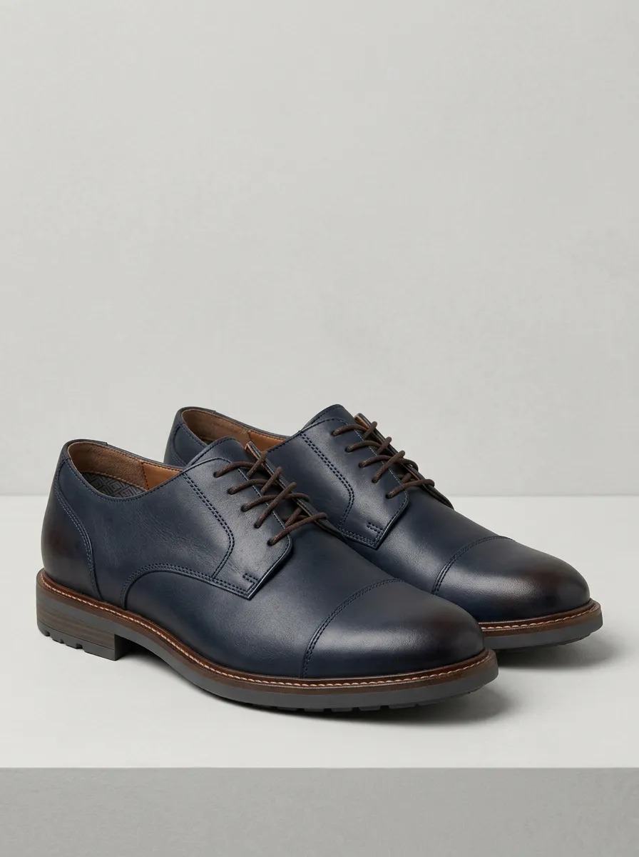 Men's Modern Cap-Toe Oxford Dress Shoes