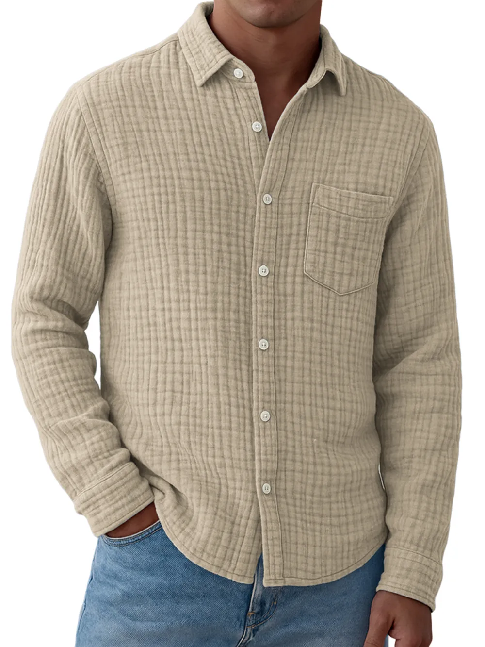 Gauze Cotton Pocket Shirt