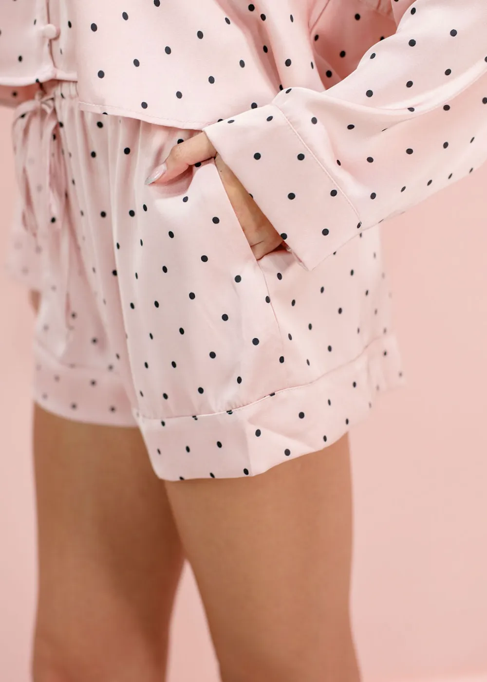 Clean Satin Dot Matching Set