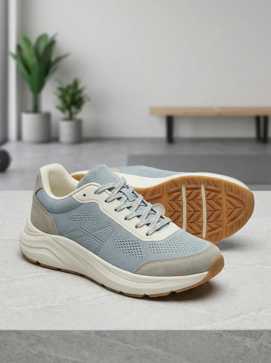 Training Mesh Suede-Look Finish Unisex Sport Sneakers