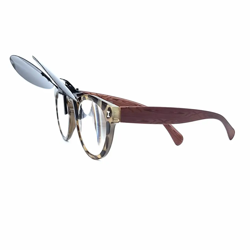 54mm Oval Polarized Flip-Up Clip-On Sunglasses
