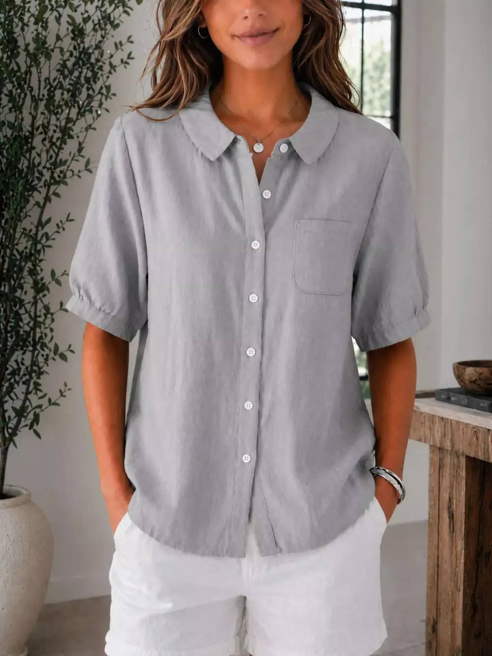 Button-Up Short Sleeve Shirt
