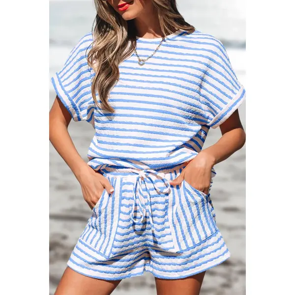 Striped Knit Two Piece Set