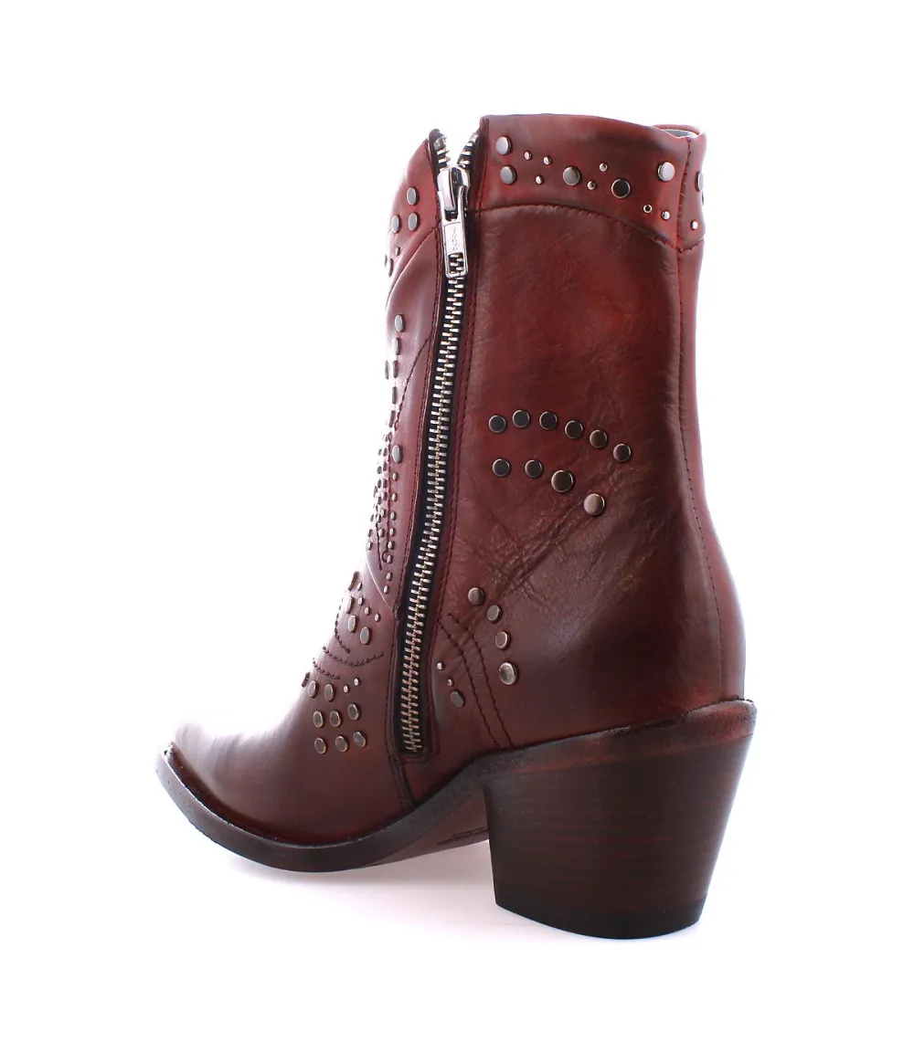 Pointed-Toe Studded Ankle Boots