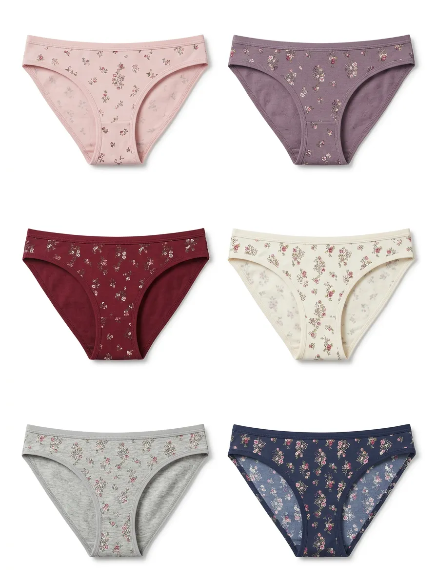 Women's Small Floral Print Bikini Brief Set