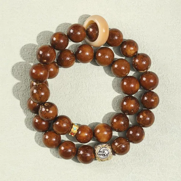 Natural Rat Bodhi Seed Double Wrap Bracelet
