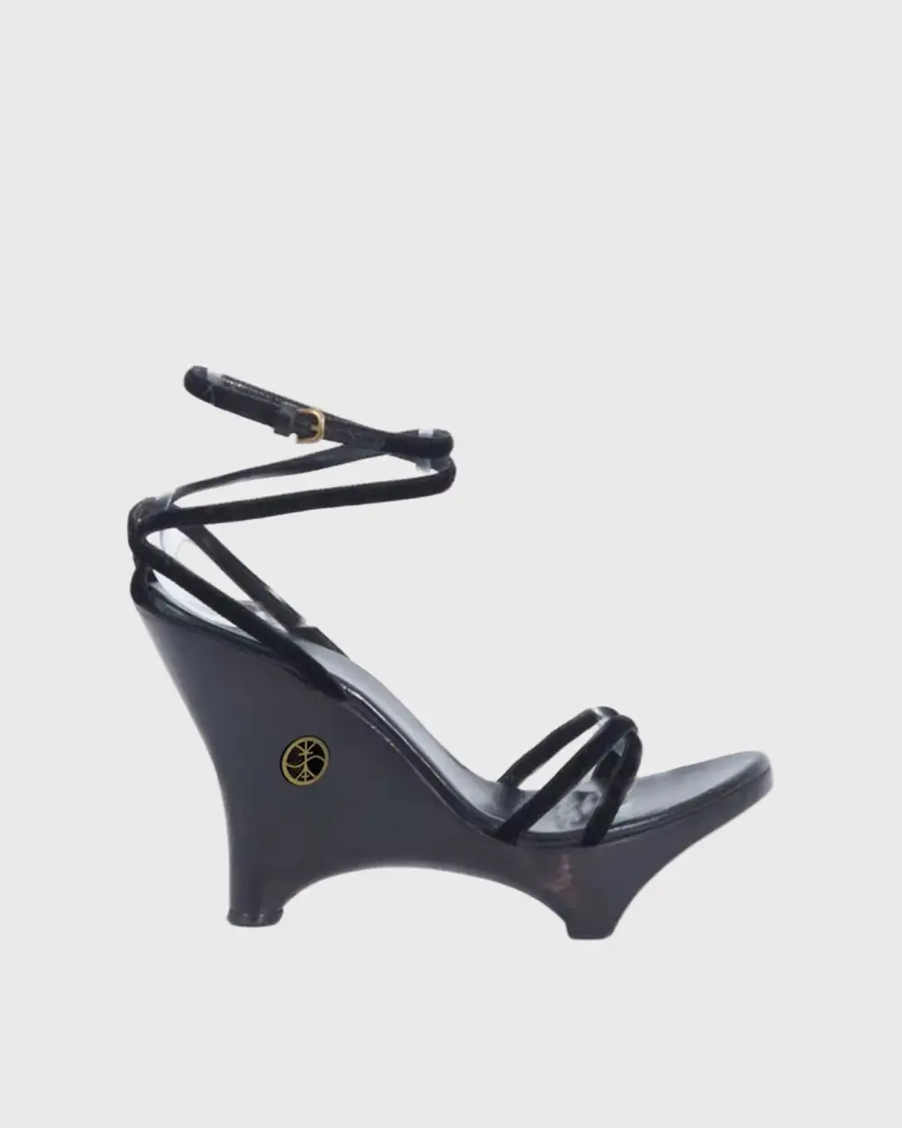 Sculptural Wedge Heels in Black