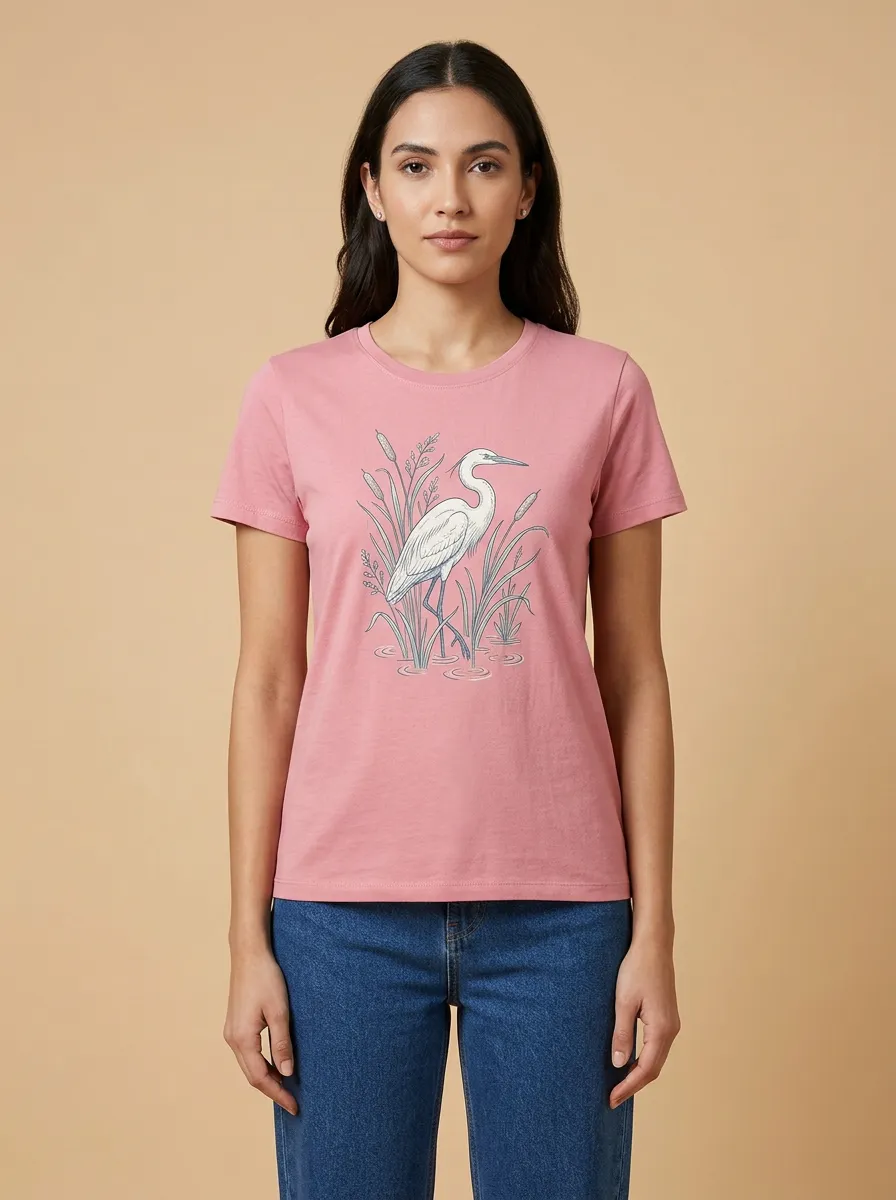 Women's Crew-Neck Graphic Short-Sleeve T-Shirt