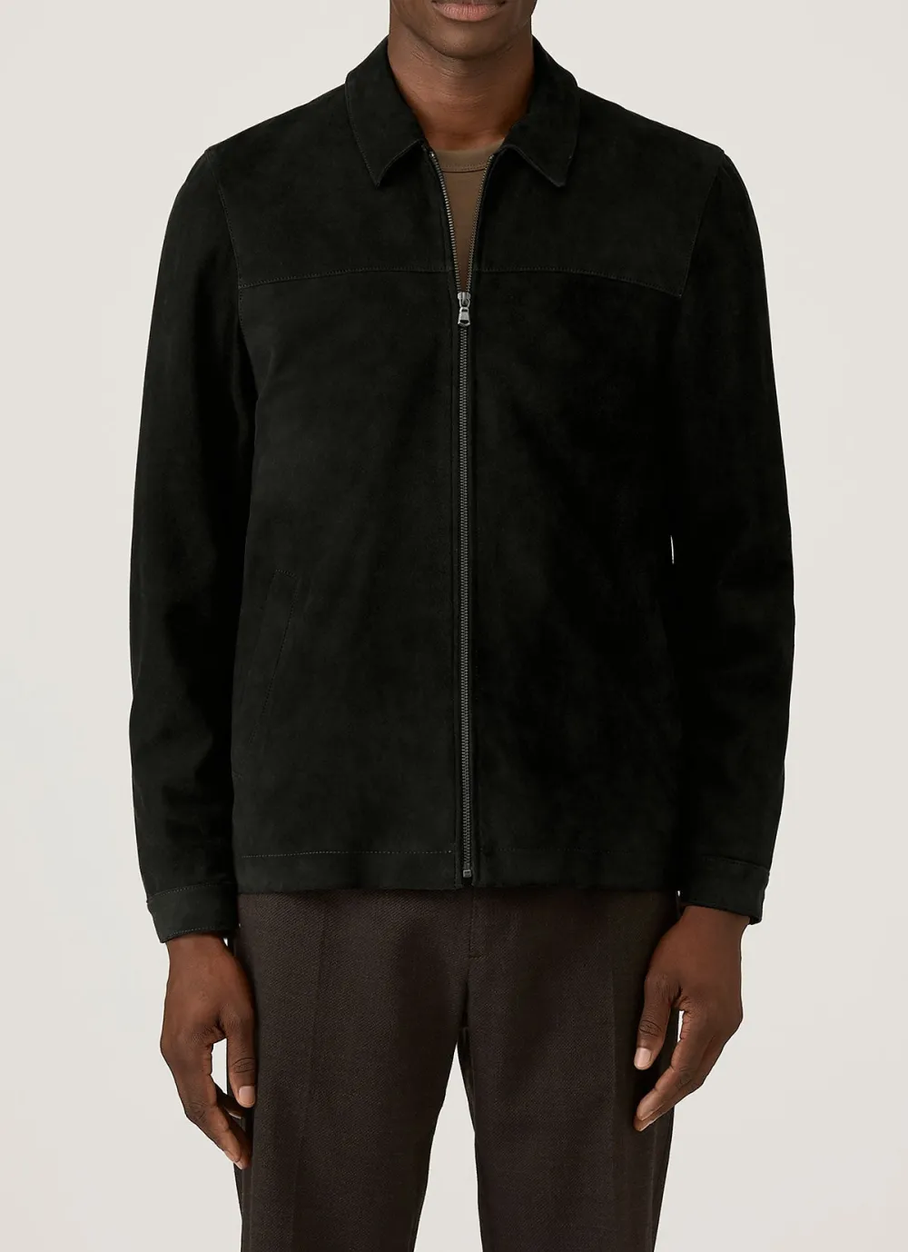 Classic Zip Suede Harrington Jacket